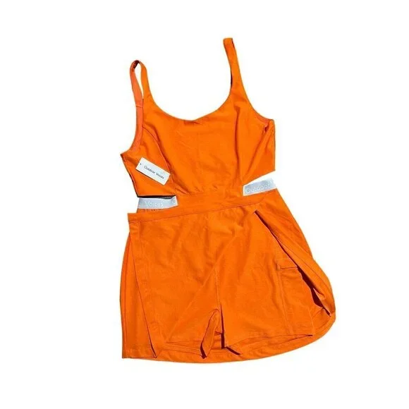 outdoor voices orange dress Doing Things Dress in TechSweat Fabric - Hot Coral